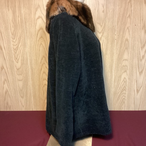 Vintage Womens soft Chenille sweater with faux fur collar size 2X - Picture 5 of 10